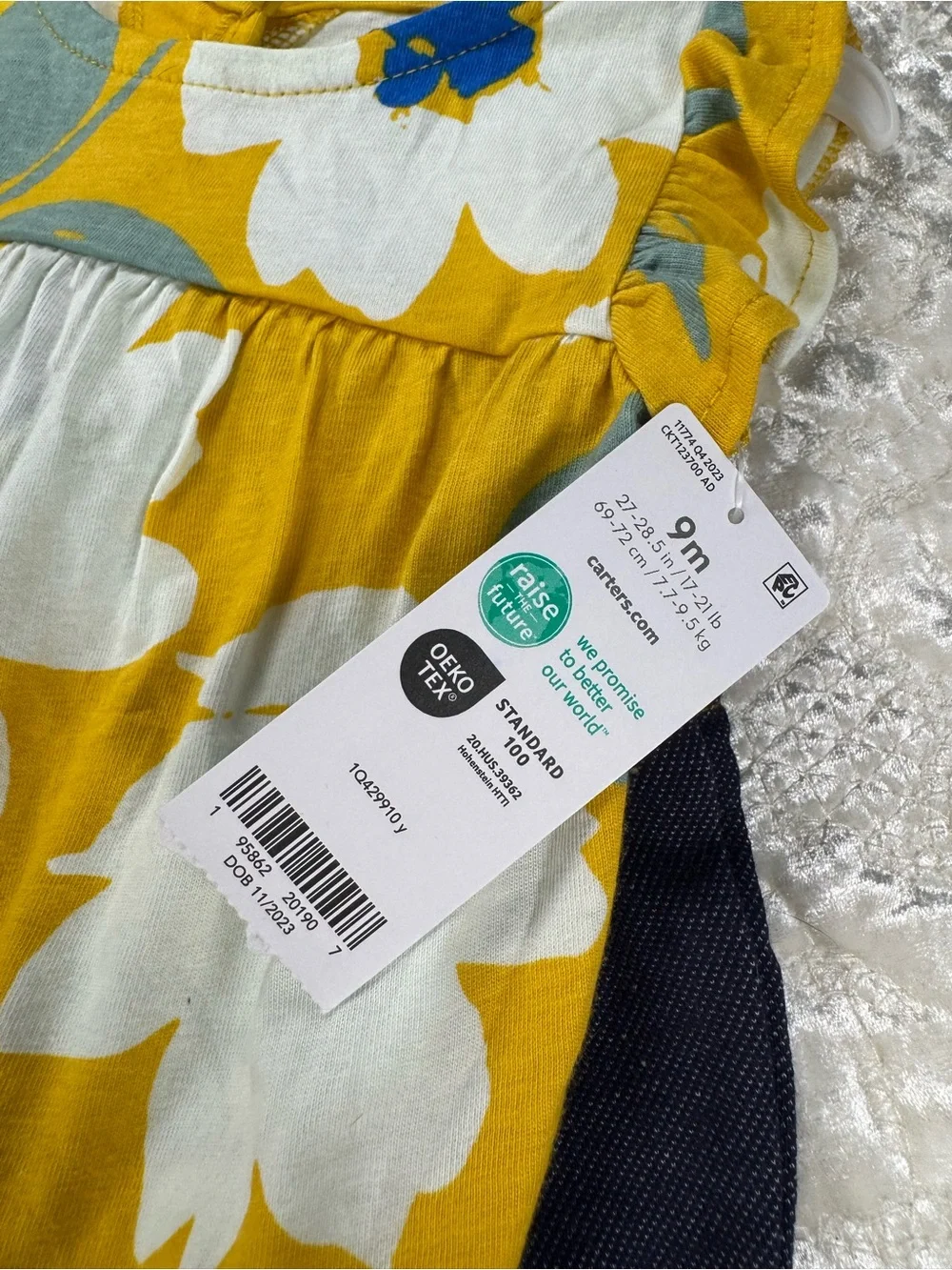 NWT Yellow Floral Baby Onesie & Legging Set - Cute Garden Print